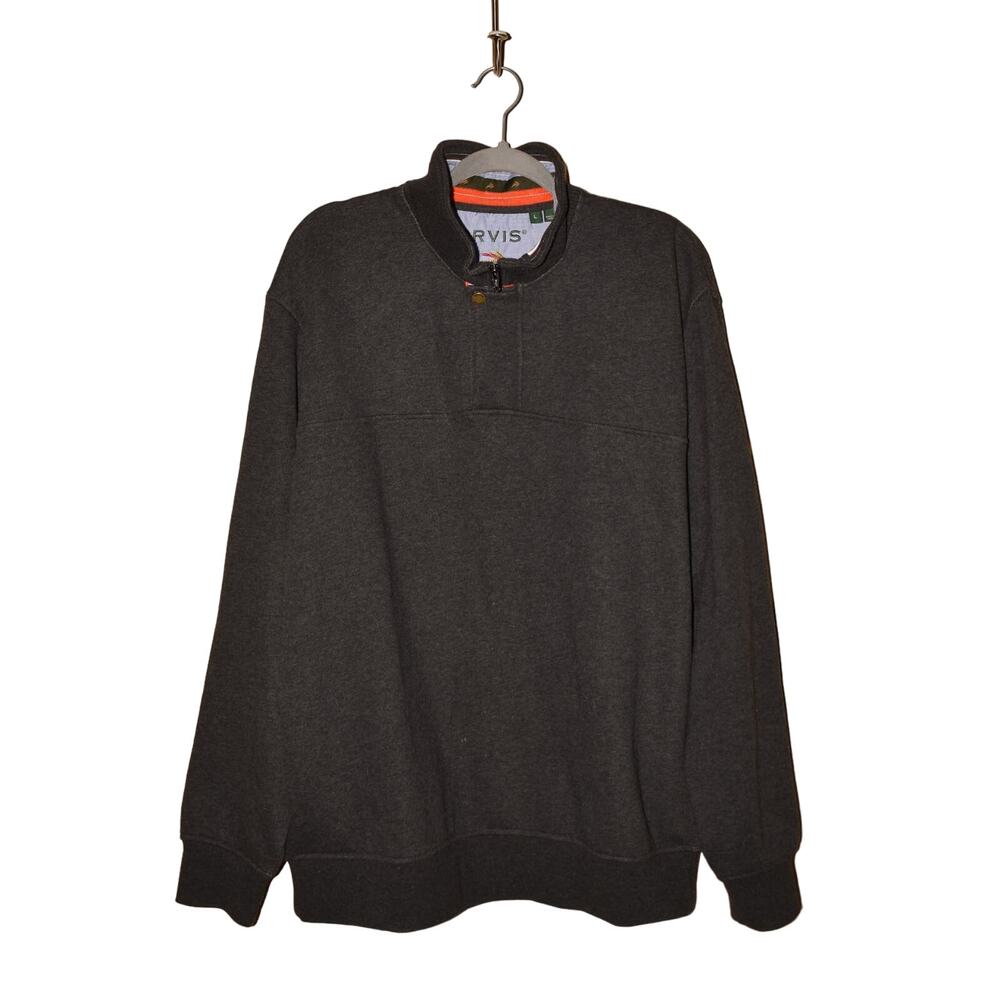 ORVIS $90 Long sleeve‎ Mock Neck Signature Pullover Sweater Charcoal Men's Large